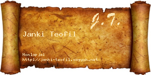 Janki Teofil névjegykártya